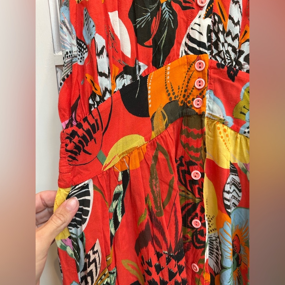 Aldomartins Burge Maxi Dress Vibrant Tropical Resort Coastal  Floral Size 6 S - Picture 9 of 15
